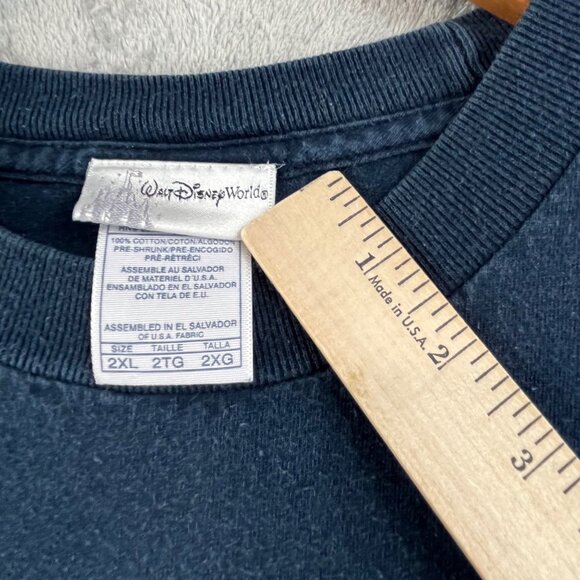 Vintage Walt Disney World Men 2XL Blue Shirt Patriotic Mickey 9/11 Flag July 4th - Picture 3 of 9